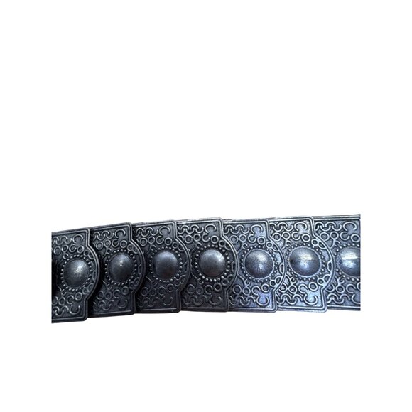 1980s Armenian Black & Silver Belt Metal Embellished Elastic Adjustable main image 4